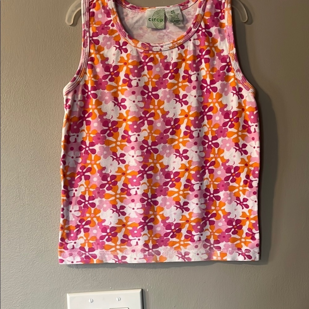 Circo Pink and Orange Floral Tank Top